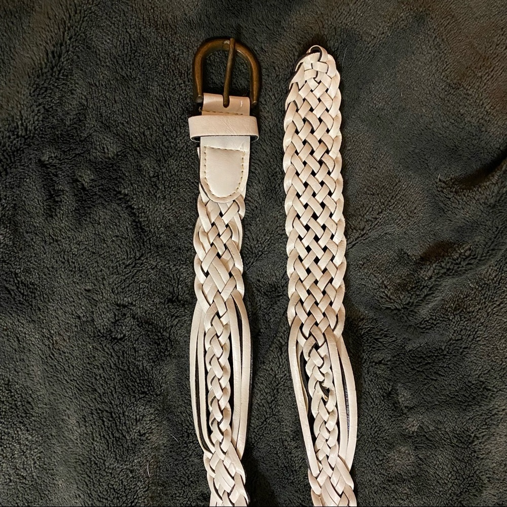 White Faux leather belt